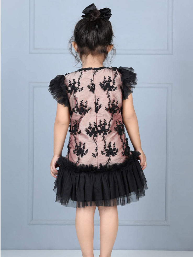 Mermaid Rose Gold Black Party Dress