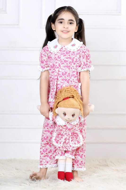 Vintage Floral Ditsy Sleepwear Set (with Matching Doll Outfit)