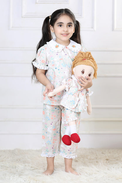 Bunny Garden Capri Sleepwear Set (with Matching Doll Outfit)