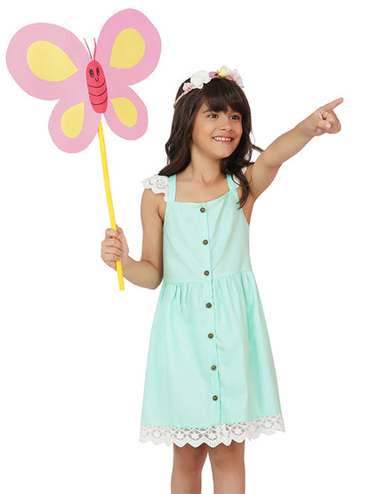 Mint Lovely Lace Cotton Dress