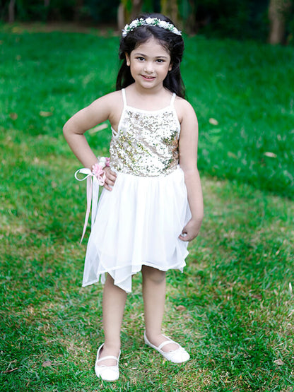 Golden Stardust Sequin Party Dress