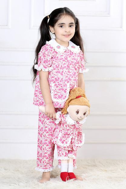 Vintage Floral Ditsy Sleepwear Set (with Matching Doll Outfit)
