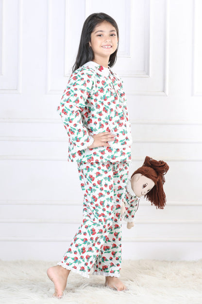 Sweet Dreams Strawberry Sleepwear Set (with Matching Doll Outfit)
