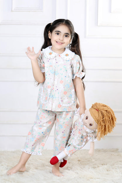 Bunny Garden Capri Sleepwear Set (with Matching Doll Outfit)