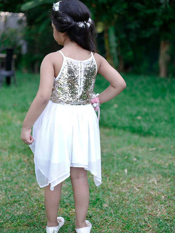 Golden Stardust Sequin Party Dress