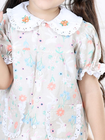 Bunny Garden Capri Sleepwear Set (with Matching Doll Outfit)