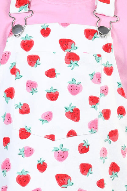 Sweet Berry Aline Dungaree Dress Set (With Matching Sun Hat)
