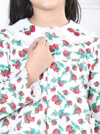 Sweet Dreams Strawberry Sleepwear Set (with Matching Doll Outfit)