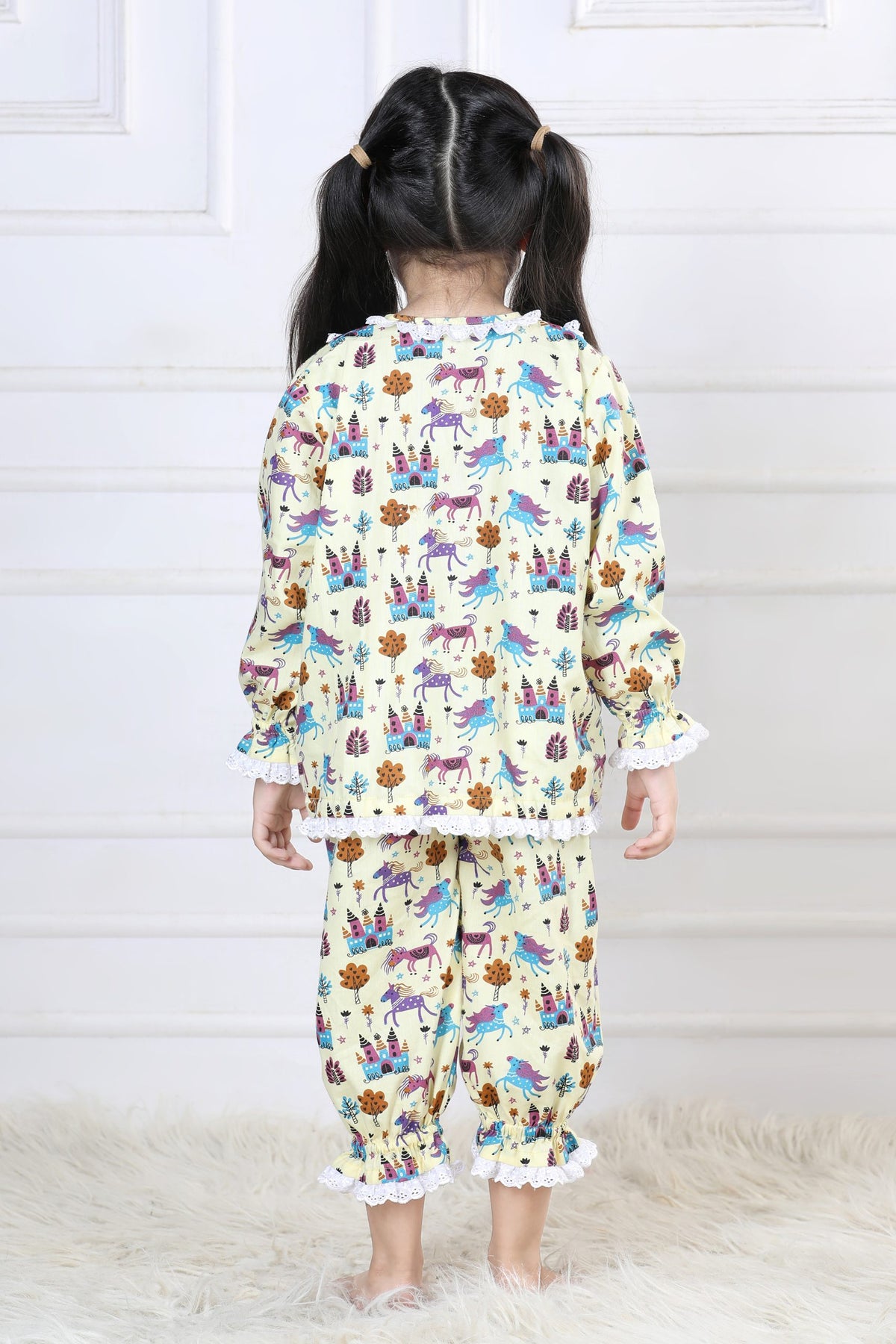 Fairytale Castle & Unicorn Capri Sleepwear Set (with Matching Doll Outfit)