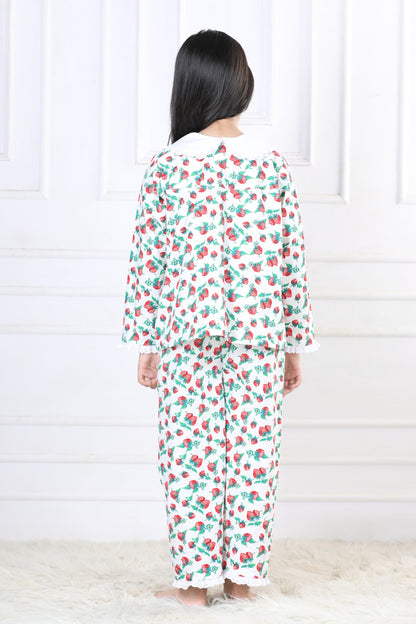 Sweet Dreams Strawberry Sleepwear Set (with Matching Doll Outfit)