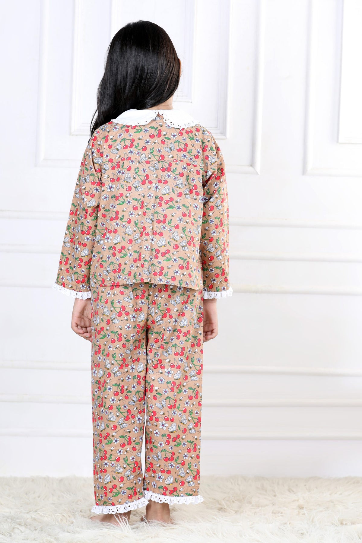 Sweet Cherry & Butterfly Sleepwear Set (with Matching Doll Outfit)