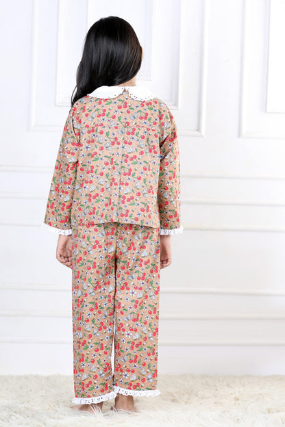 Sweet Cherry & Butterfly Sleepwear Set (with Matching Doll Outfit)