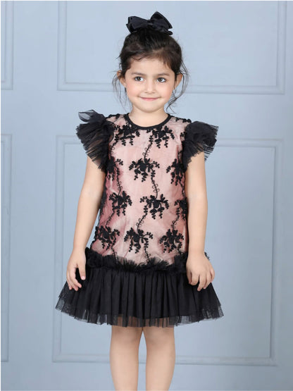 Mermaid Rose Gold Black Party Dress
