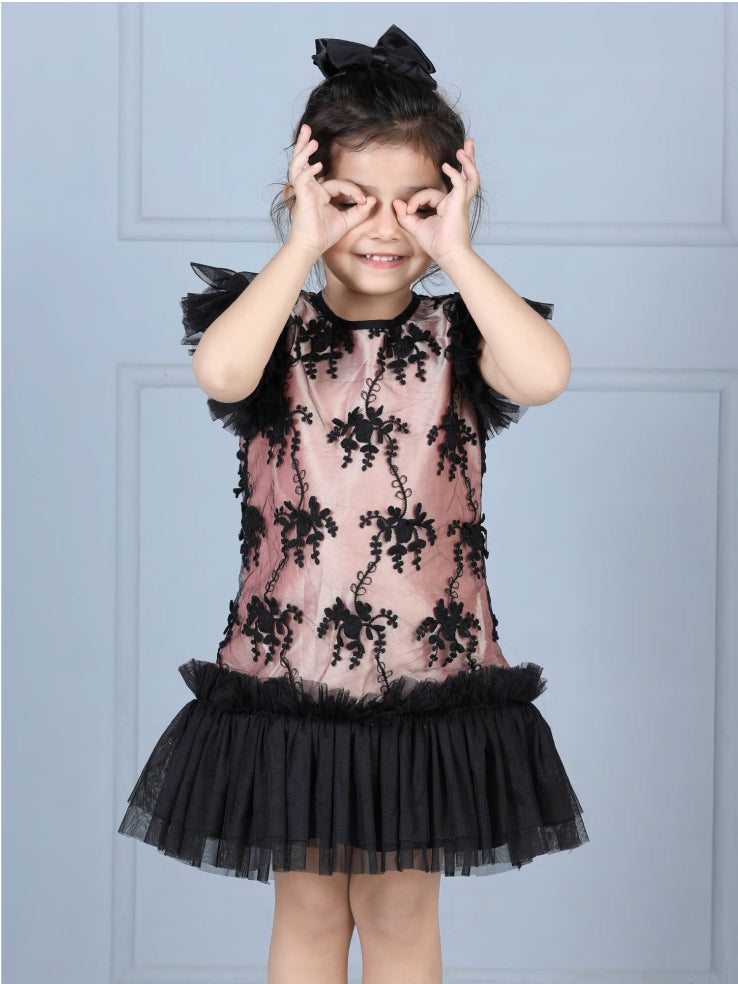 Mermaid Rose Gold Black Party Dress