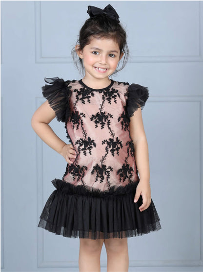 Mermaid Rose Gold Black Party Dress