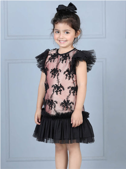 Mermaid Rose Gold Black Party Dress